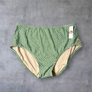 Honey Mark Swim Bottoms Women 2XL Green High‎ Waist Full Coverage New